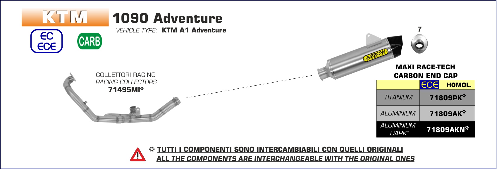 KTM 1090 Adventure 2017 2018 2019 2020 Arrow Exhaust