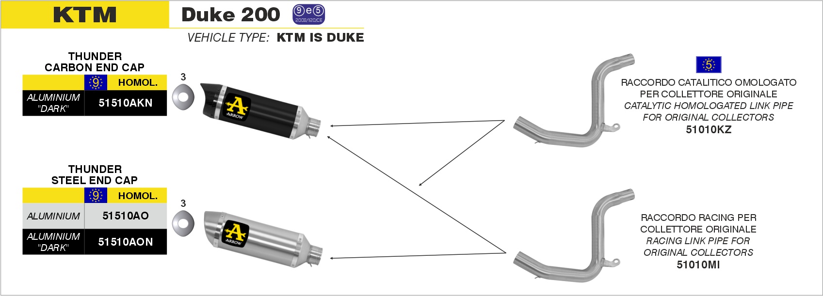 KTM Duke 200 2012 2013 2014 Arrow Exhaust