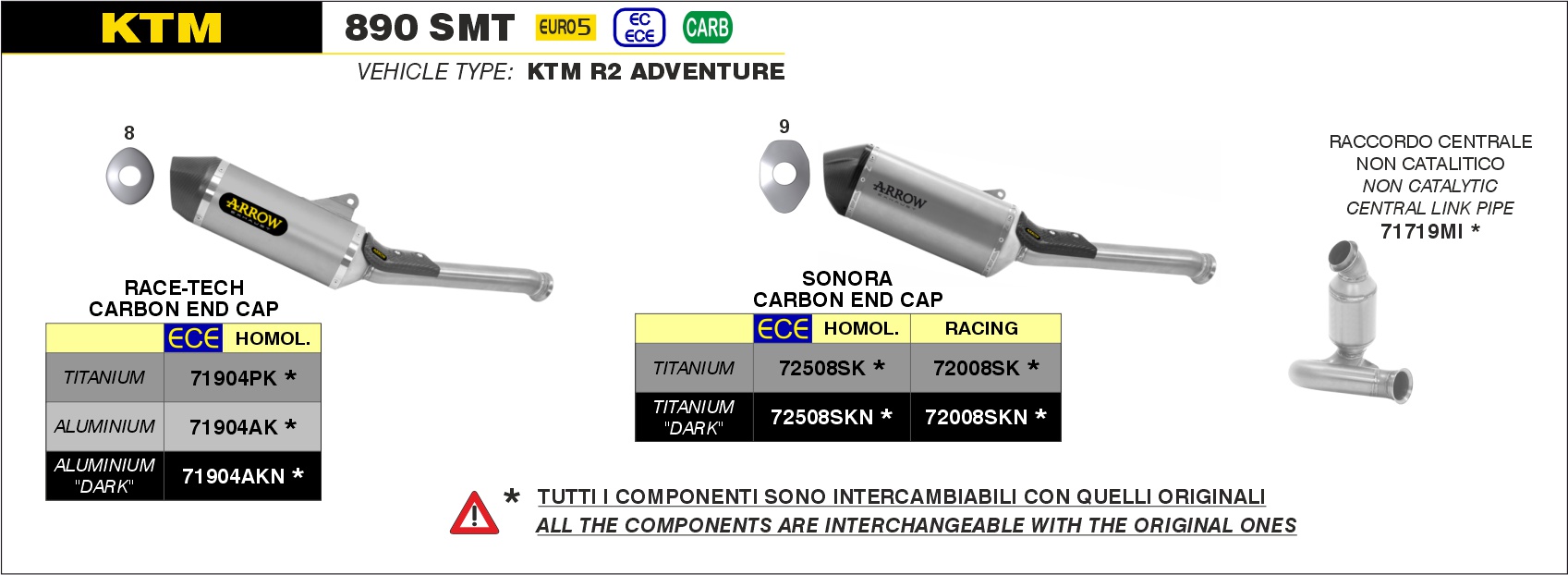 KTM 890 SMT 2023 2024 Arrow Exhaust