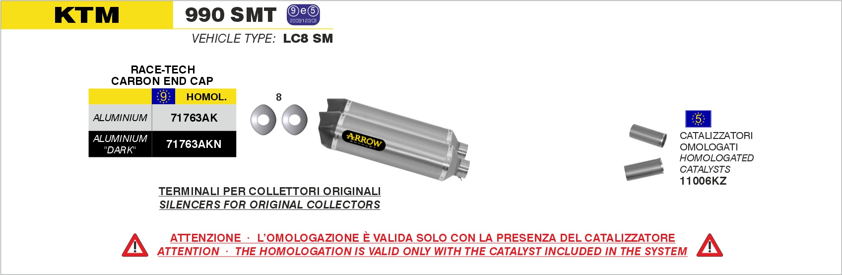 KTM 990 SMT 2009 2010 2011 2012 2013 Arrow Exhaust