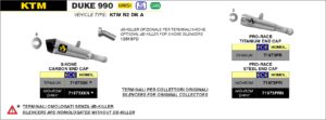 KTM Duke 990 Euro 5 2024 2025 Arrow Exhaust