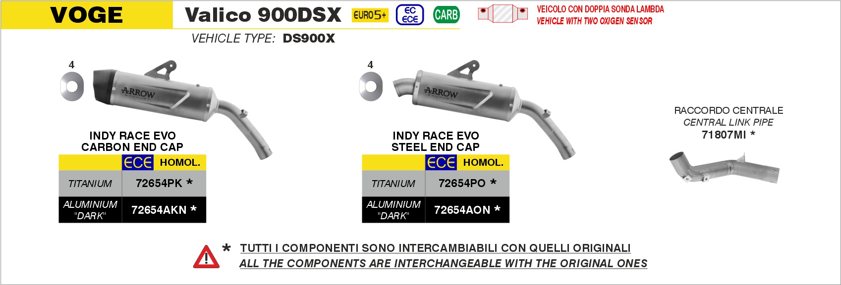 Voge Valico 900DSX Euro 5+ 2025 Arrow Exhaust