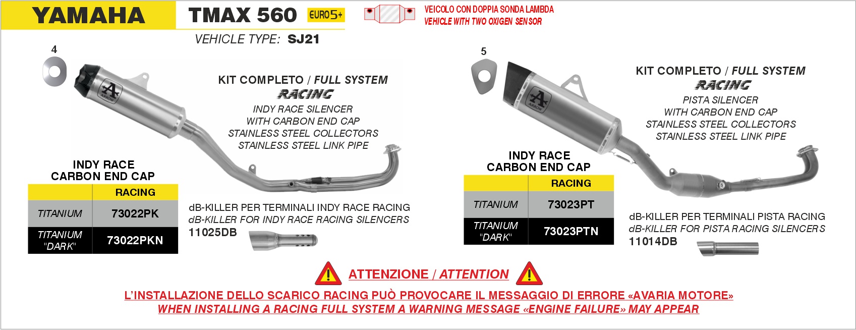 Yamaha T-Max 560 Euro 5 2025 Arrow Exhaust