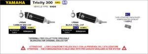 Yamaha Tricity 300 2021 2022 2023 2024 Arrow Exhaust