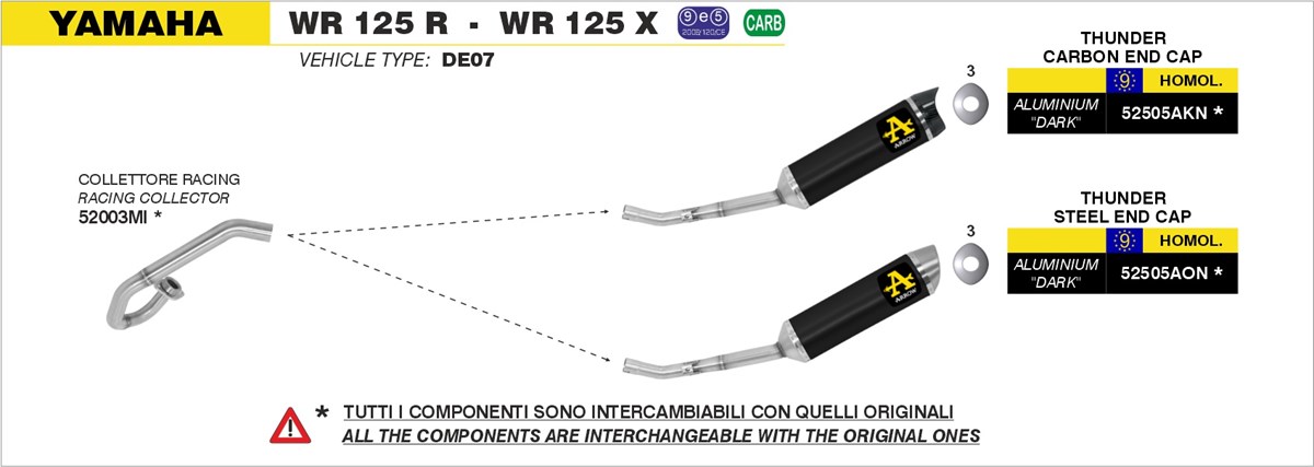 Yamaha WR125R WR125X 2009 2010 2011 2012 2013 2014 2015 2016 Arrow Exhaust