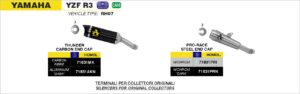 Yamaha YZF-R3 2015 2016 Arrow Exhaust