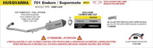 husqvarna 701 enduro supermoto 2026 arrow exhaust