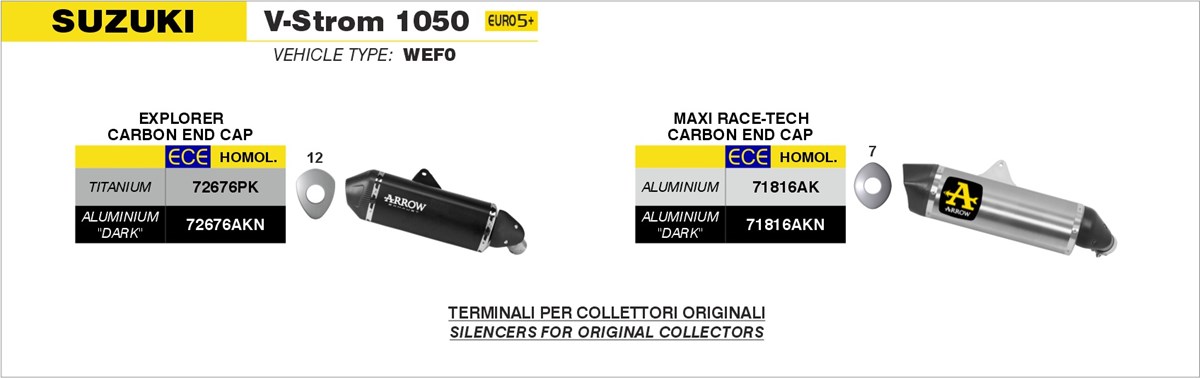 suzuki v strom 1050 2025 2026 arrow exhaust